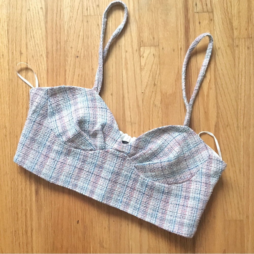 cutest tweed Zara crop bustier S